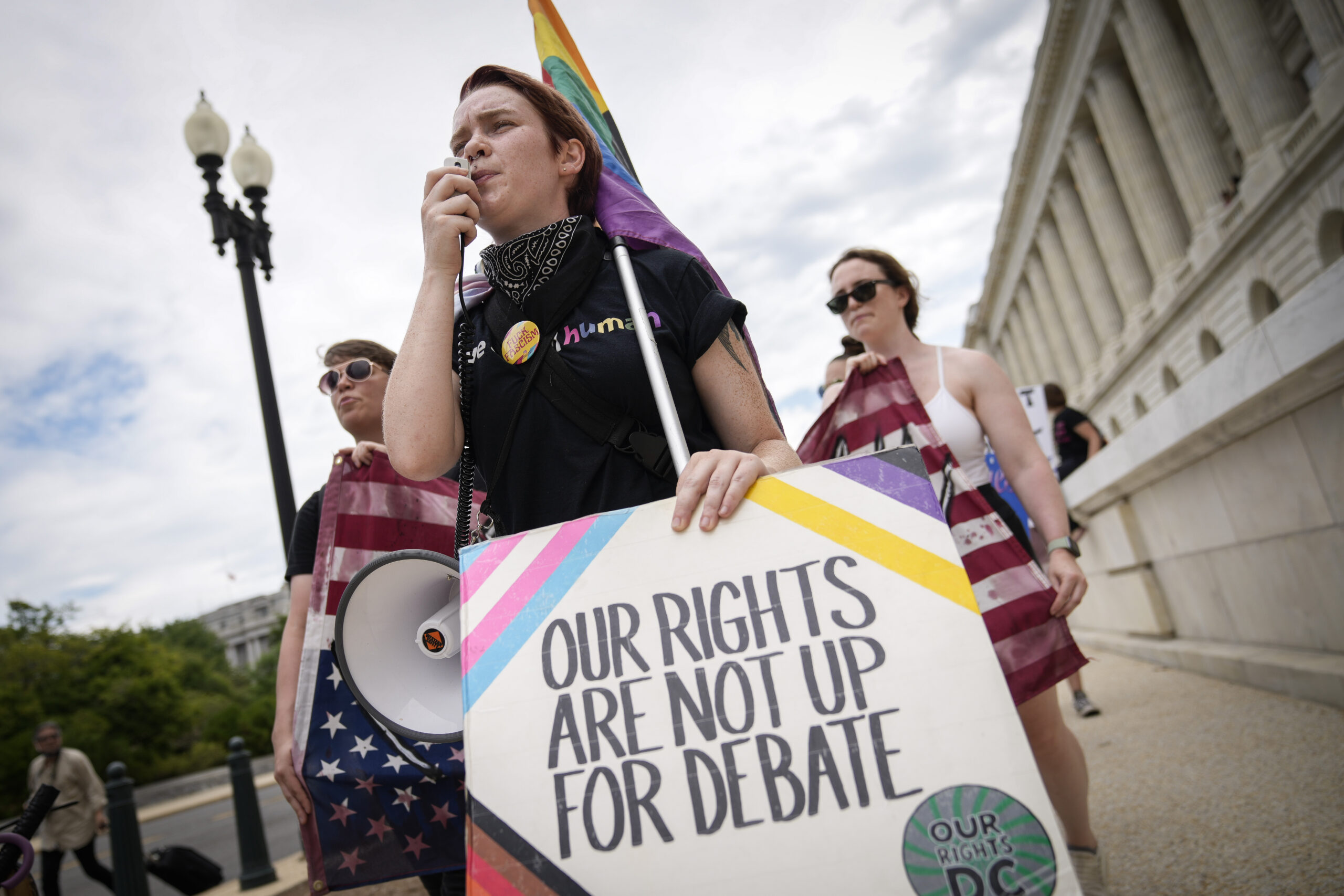 Photograph of abortion rights protesters at U.S. Supreme Court