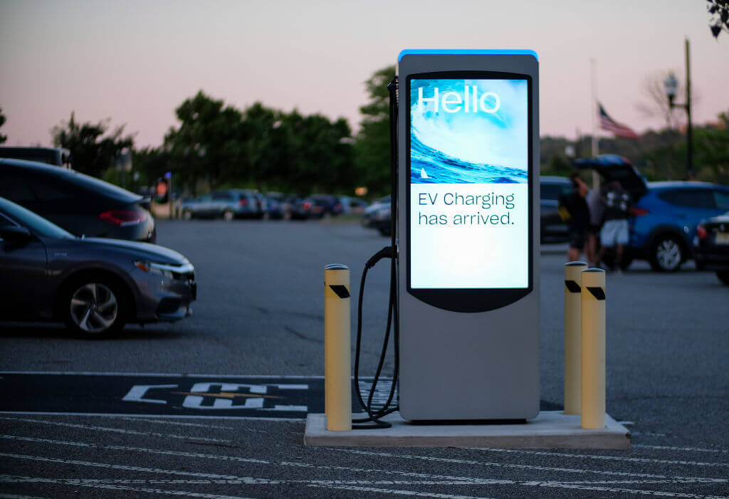 Photograph of EV charging stations