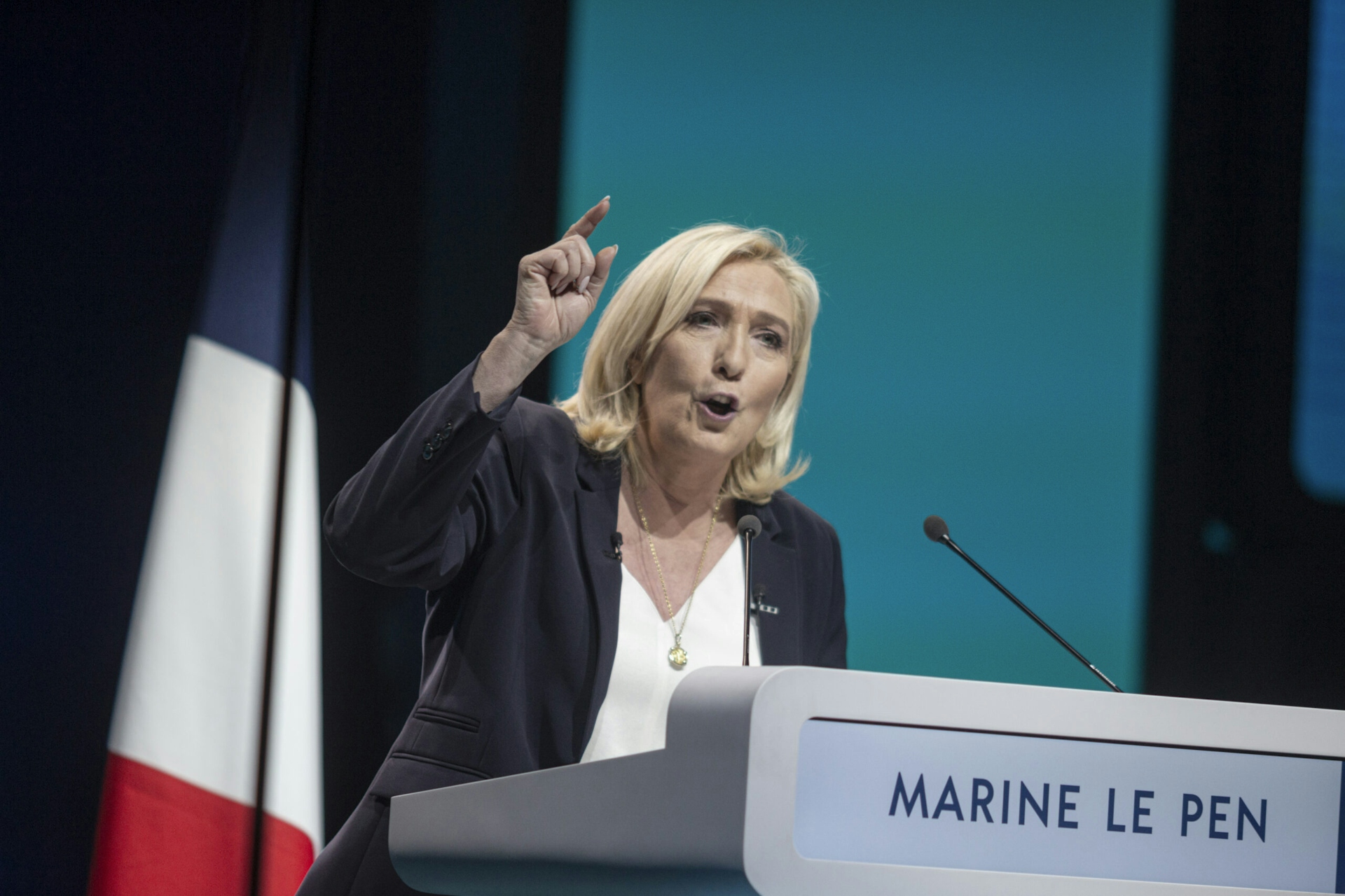 Photograph of Marine Le Pen, National Rally Candidate, campaigning for President