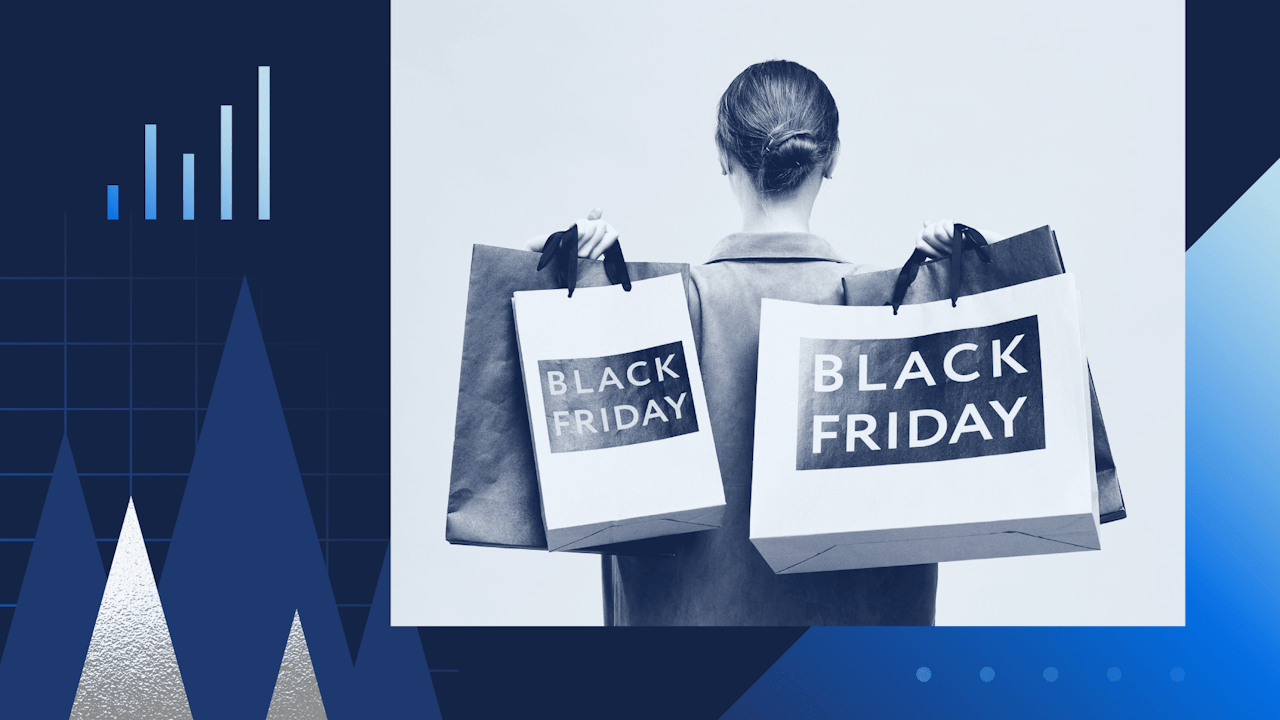 Graphic conveying Black Friday retail shopping