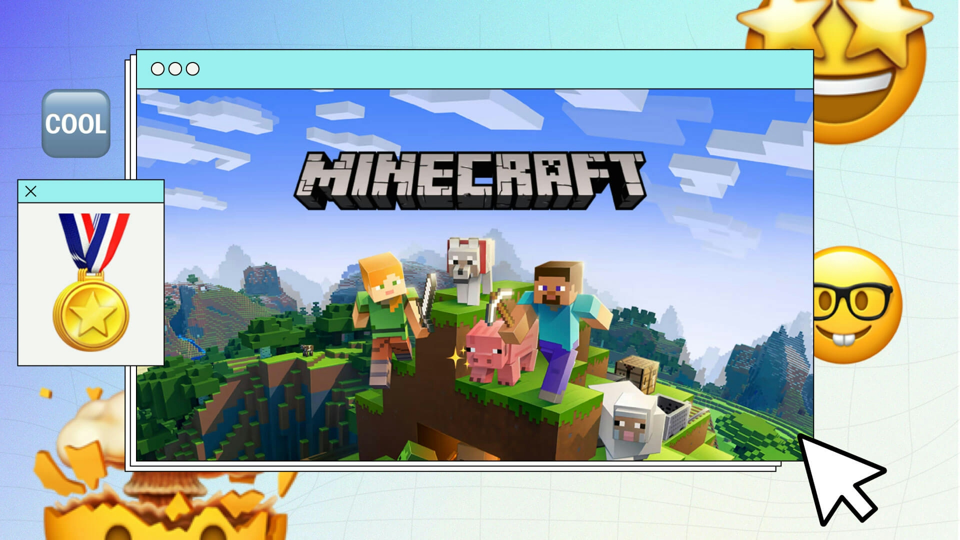 Graphic conveying Gen Z's favorite video games, including Minecraft