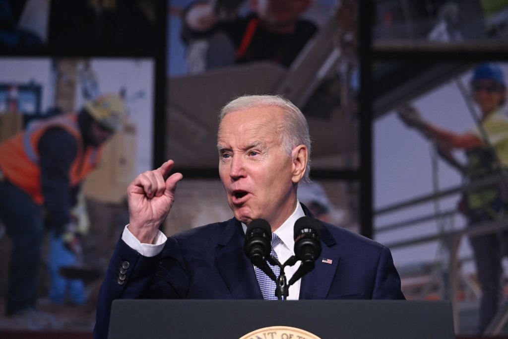 Image of President Joe Biden speaking about new manufacturing jobs
