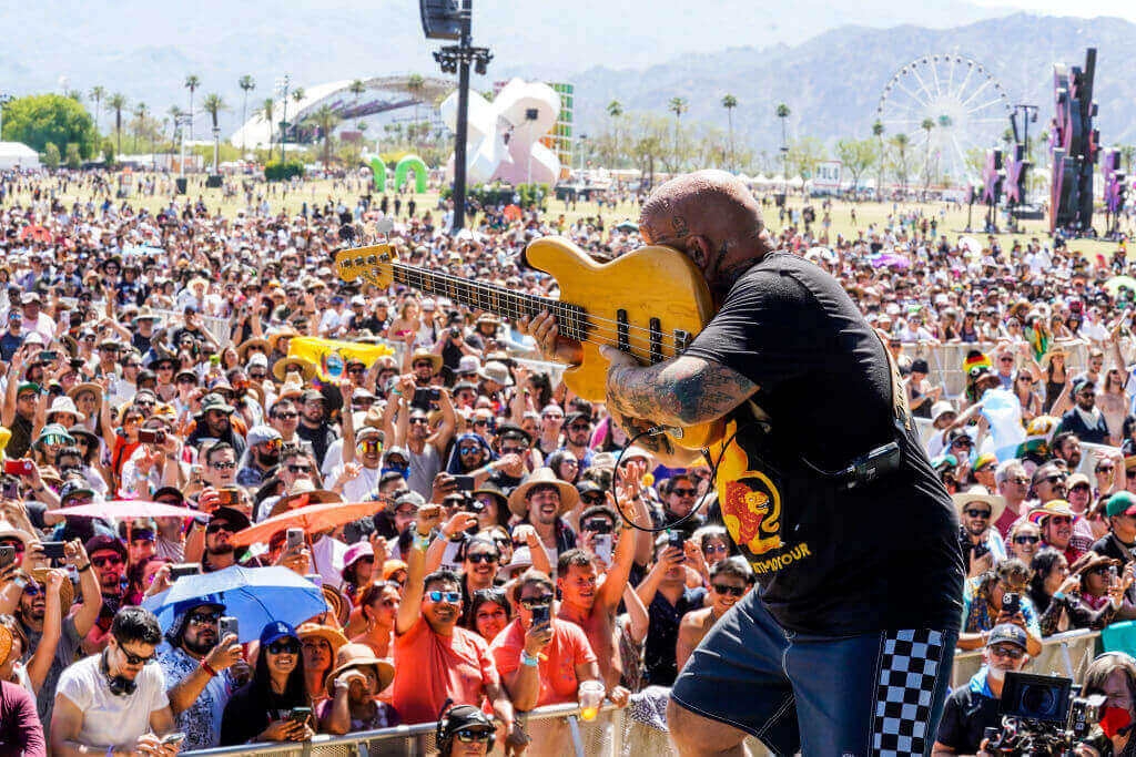 Photograph of Los Fabulosos Cadillacs performing at Coachella 2023