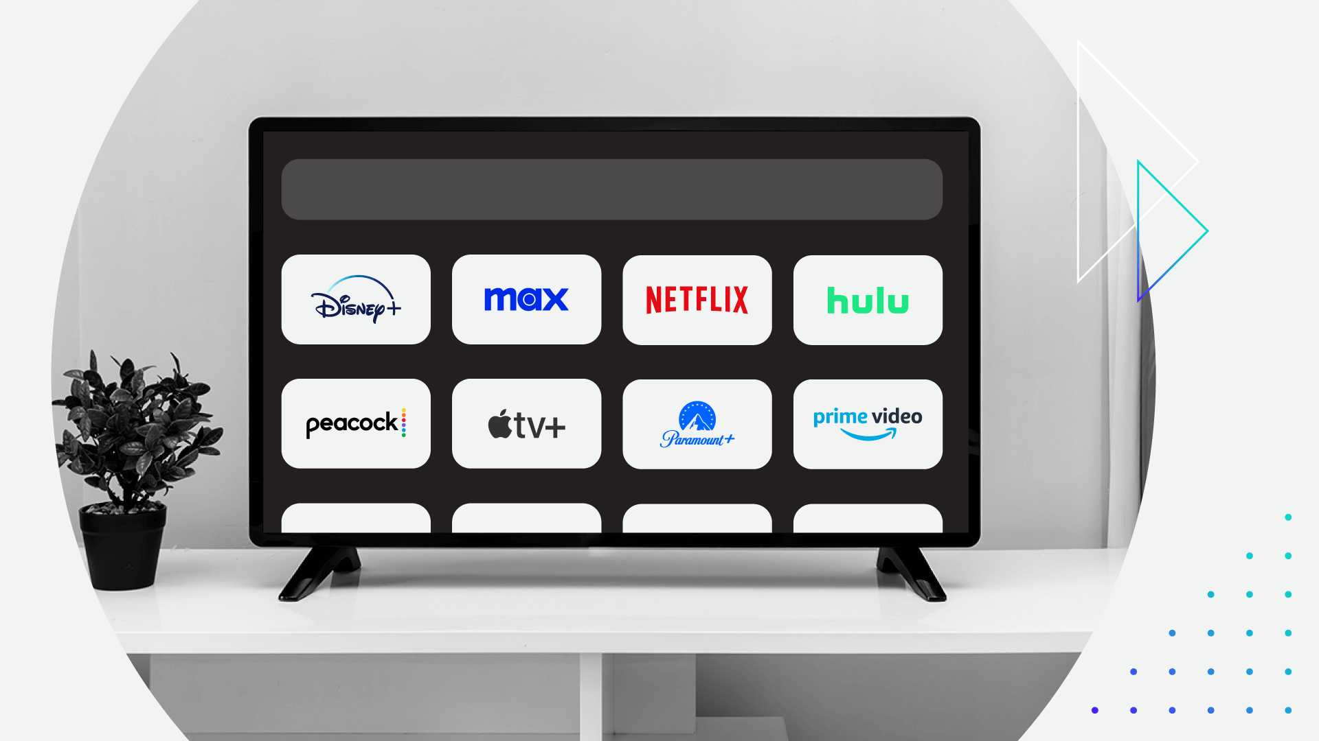 Graphic conveying a TV with streaming services